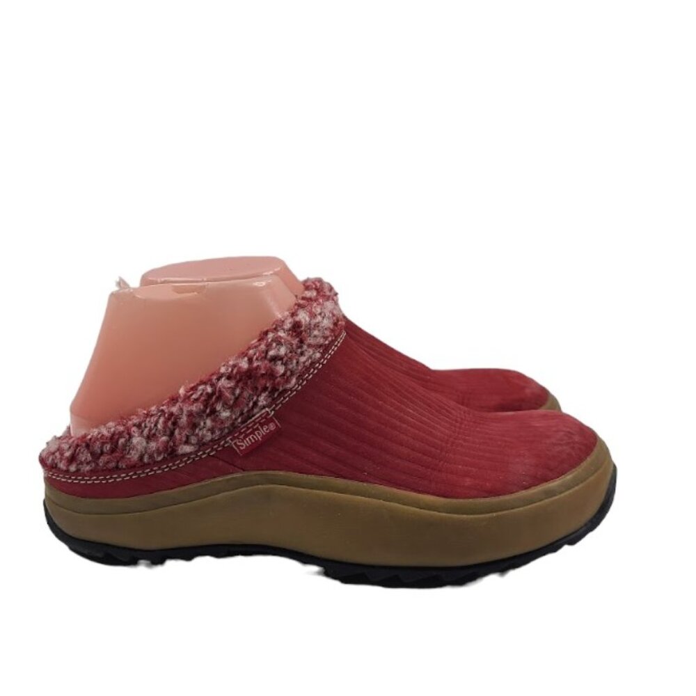 Simple Women's Red Tasman 9430 Shearling Fur Winter Casual Mules Size 6.5‎